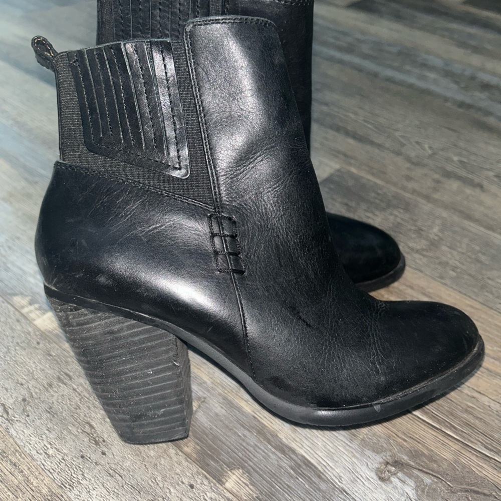 Black Leather Ankle Boots